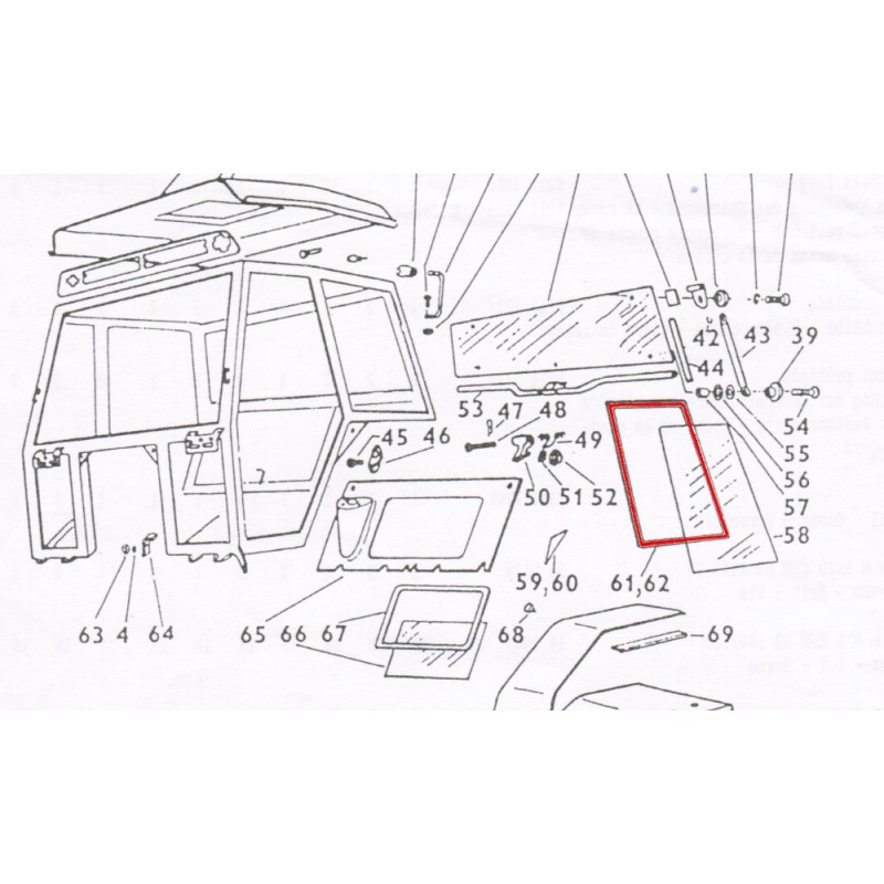 Zetor UR1 Seitenscheibengummi 59117908 Ersatzteile » Agrapoint 