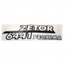 Zetor Schlepperbezeichnung - Aufkleber - Sticker - " ZETOR 6441 PROXIMA " - links 54.802.011 Ersatzteile » Agrapoint 