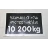 Zetor Aufkleber 10200kg 59116683 Ersatzteile » Agrapoint